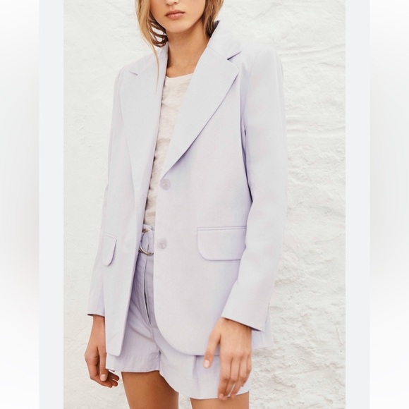NWT $395 BA&SH Bashveste Alea Cotton Blazer in Lilac Size 1 or 4 - Picture 1 of 15